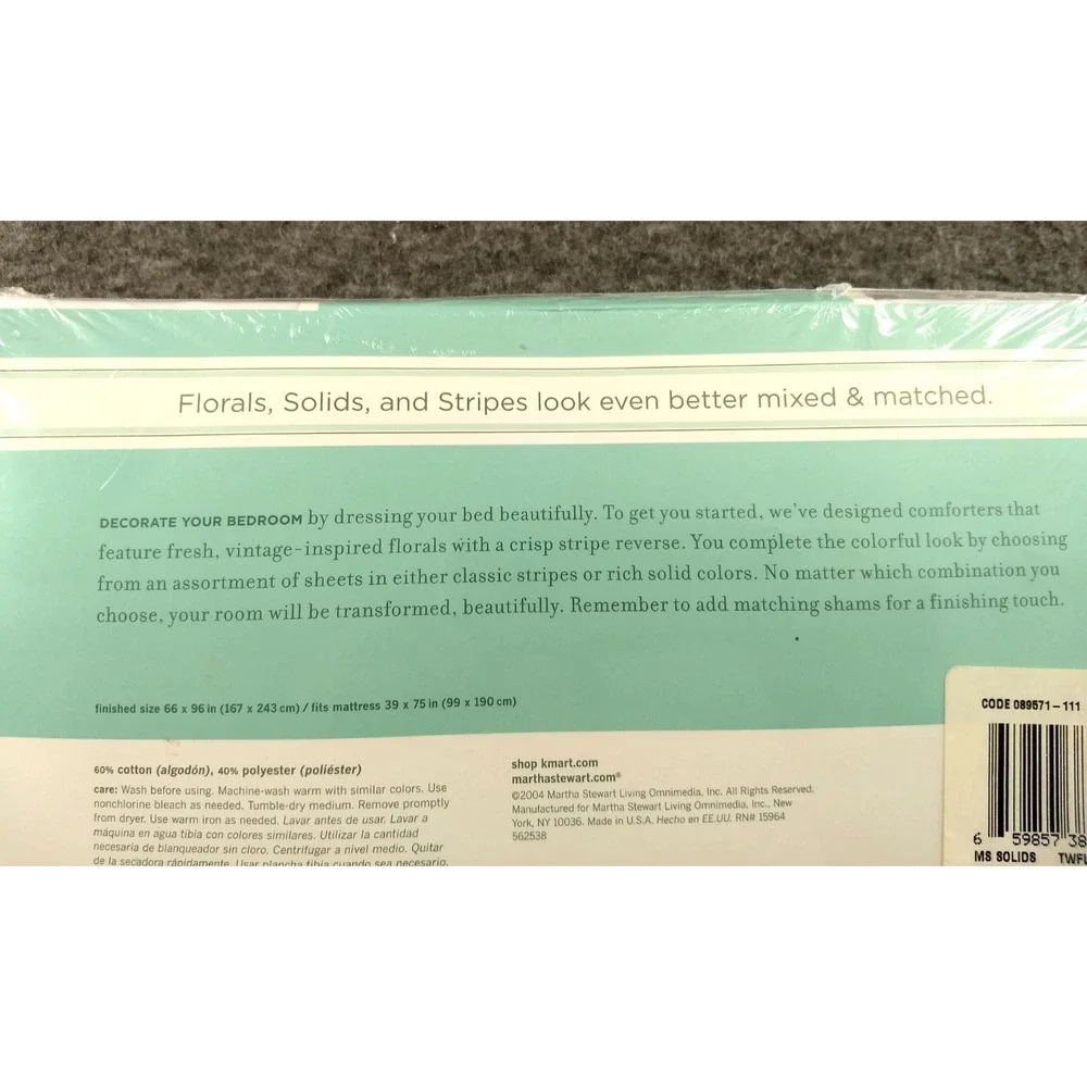 Martha Stewart Everyday Twin Flat Sheet 250TC White Cotton Blend Mix & Match NEW
